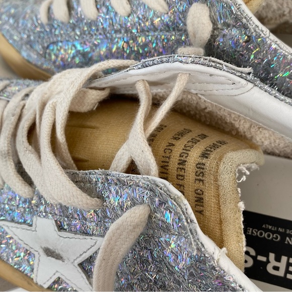 Golden Goose Iridescent Low top Superstar Silver Holographic Sneaker - Picture 6 of 9